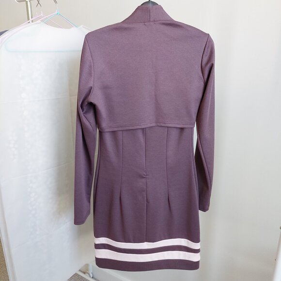 Burgundy Fitted Dress & Bolero Set - Picture 5 of 12